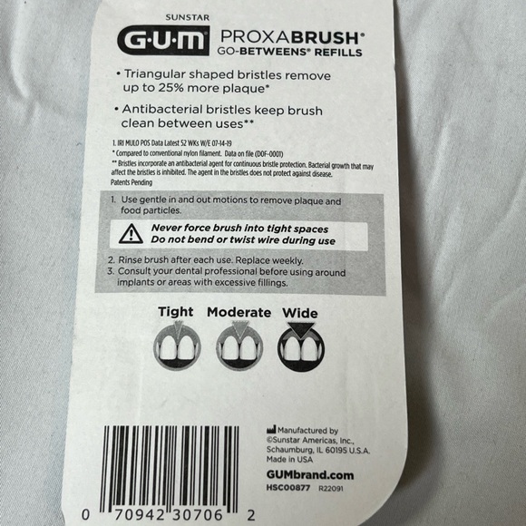 GUM Proxabrush Go-Betweens Refills - Wide - Compatible with  Permanent Handle - Picture 4 of 4
